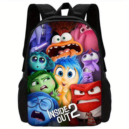 1Pc Disney Inside Out 2 School Bag Laptop Bag, Fashionable Dual-Strap Pack, Large Capacity Foldable Backpack, Daypack for School Travel Outdoor Daily Use, School Supplies, Birthday Gift