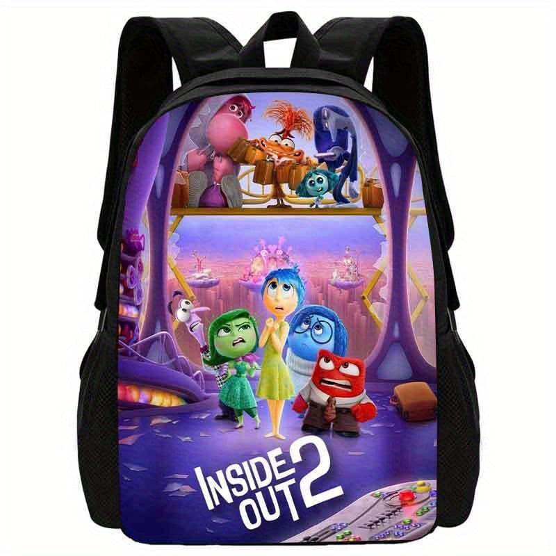 1Pc Disney Inside Out 2 School Bag Laptop Bag, Fashionable Dual-Strap Pack, Large Capacity Foldable Backpack, Daypack for School Travel Outdoor Daily Use, School Supplies, Birthday Gift