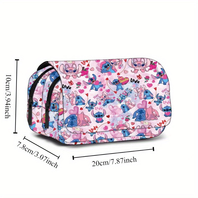 Ume Stitch 3D Cute Anime Pencil Case - Durable Oxford Cloth, Perfect For Students & Daily Office Use