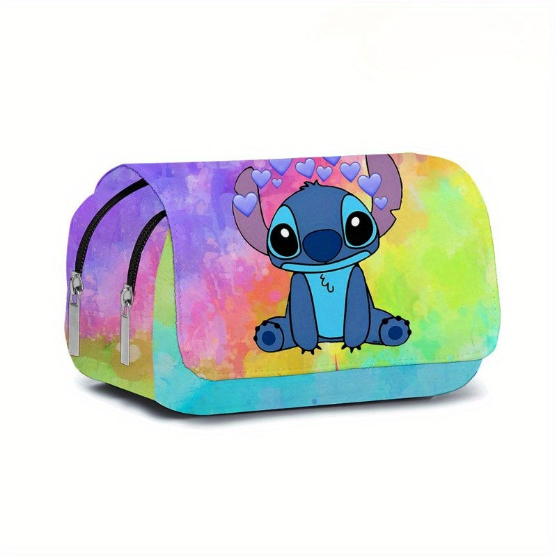 Ume Stitch 3D Cute Anime Pencil Case - Durable Oxford Cloth, Perfect For Students & Daily Office Use