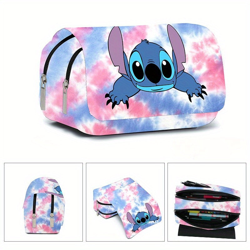 Ume Stitch 3D Cute Anime Pencil Case - Durable Oxford Cloth, Perfect For Students & Daily Office Use