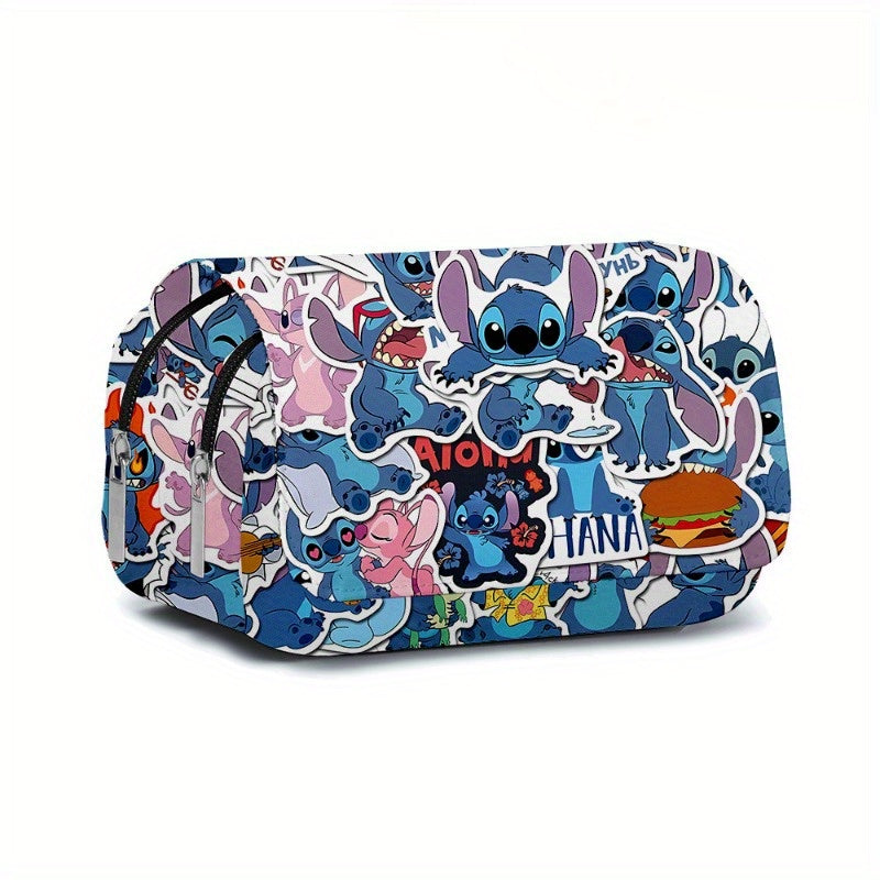 Ume Stitch 3D Cute Anime Pencil Case - Durable Oxford Cloth, Perfect For Students & Daily Office Use