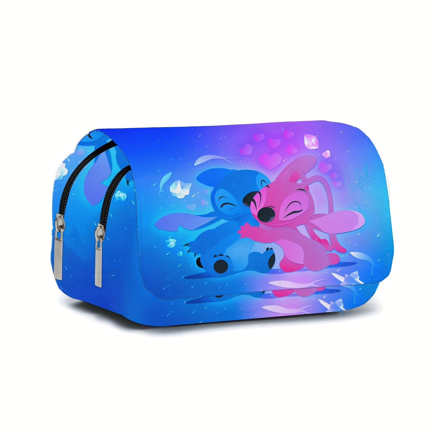 Ume Stitch 3D Cute Anime Pencil Case - Durable Oxford Cloth, Perfect For Students & Daily Office Use