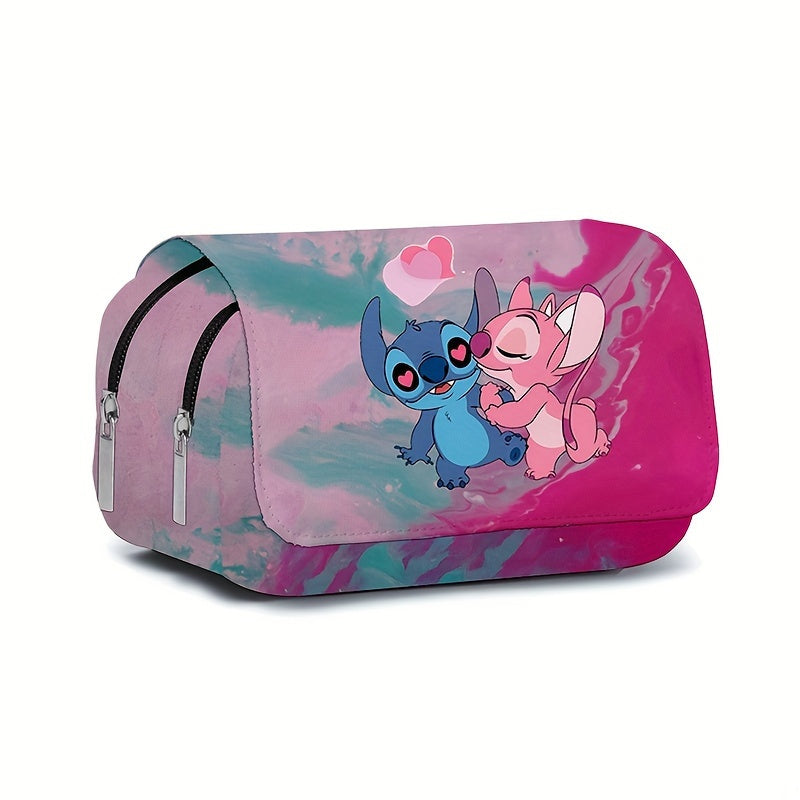 Ume Stitch 3D Cute Anime Pencil Case - Durable Oxford Cloth, Perfect For Students & Daily Office Use