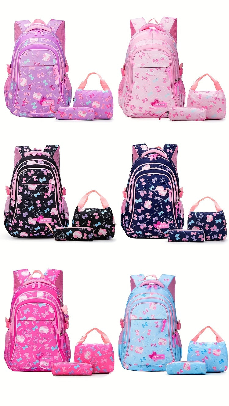 3pcs New School Students Schoolbag Set, With Pen Bag Lunch Box Bag, Boys And Girls Backpack