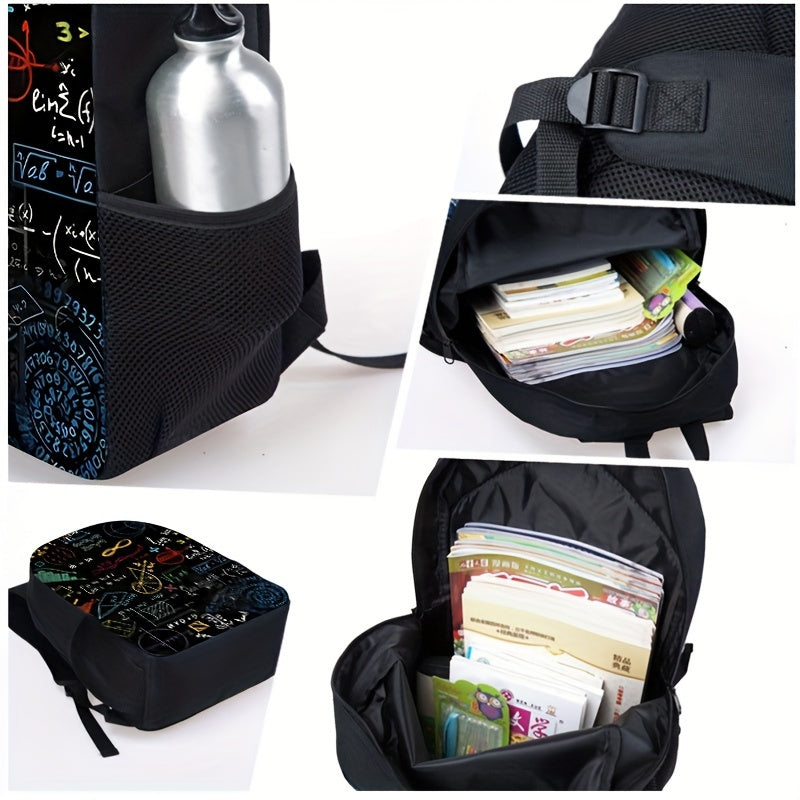 3pcs Polyester Material School Backpack With Small Bag And Pencil Case, Stylish And Durable Bag