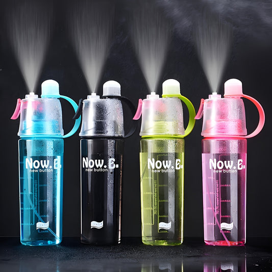 600ML Creative Outdoor Sports Spray Water Bottle with Mist Function - Large Capacity Fitness Canteen for Family, Office, or Outdoor Use - BPA-Free AS Material, Suitable for Ages 14+