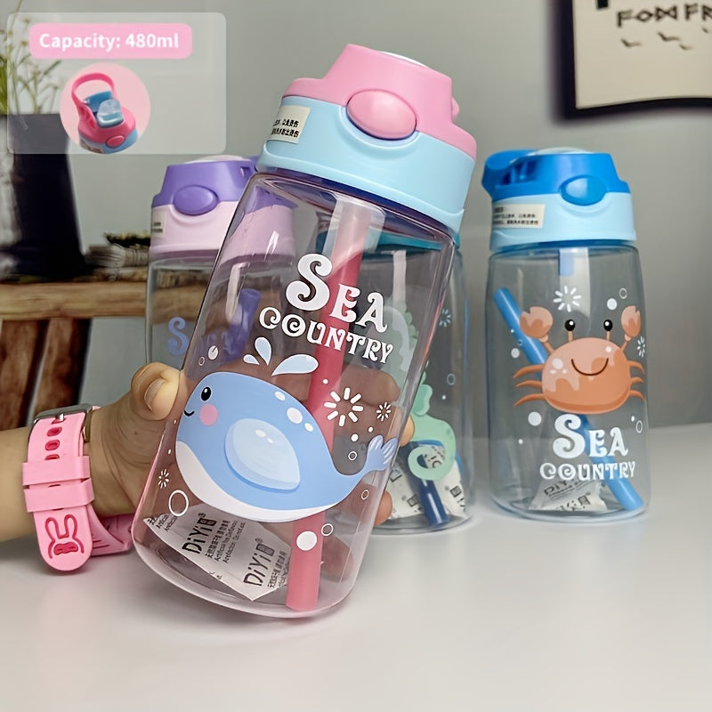 1pc, Cartoon Water Bottle, Sports Water Cups, Portable Drinking Cups, Travel Drinkware, Birthday Gifts