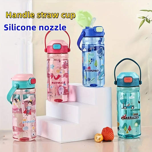 Leak-Proof Cartoon Water Bottle With Detachable Handle - 18.6Oz, Lightweight & Perfect For Home, Outdoor Fitness, Travel & School - Ideal Holiday Gift Cute Water Bottle Plastic Water Bottle