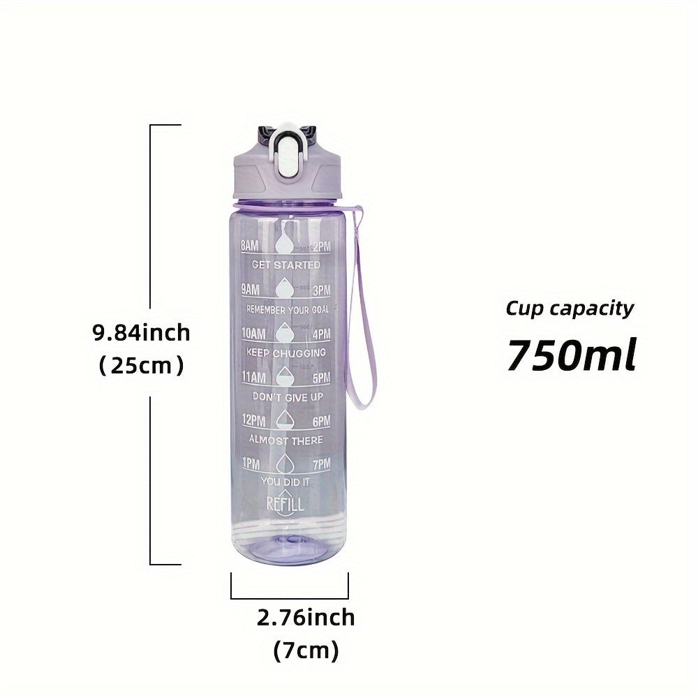 750ml Portable Plastic Water Bottle with Handle - Foldable, Lightweight, Ideal for Office & Camping - Black, Pink, Purple Tumblers & Water Glasses with Safety Lock & Silicone Straw