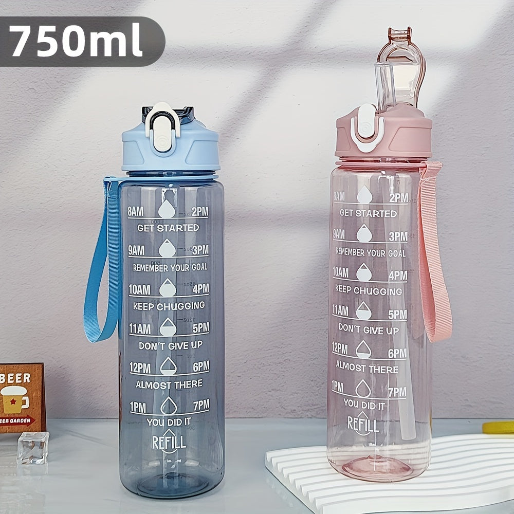 750ml Portable Plastic Water Bottle with Handle - Foldable, Lightweight, Ideal for Office & Camping - Black, Pink, Purple Tumblers & Water Glasses with Safety Lock & Silicone Straw