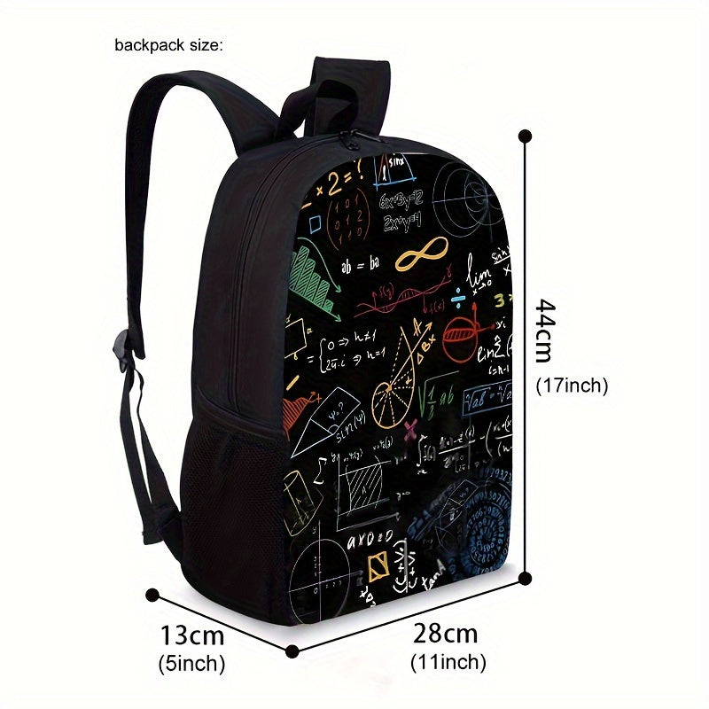 3pcs Polyester Material School Backpack With Small Bag And Pencil Case, Stylish And Durable Bag