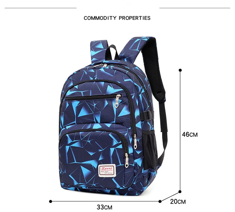 3pcs/set Male backpacks high school bags for women 2024 boys one shoulder big student travel bag men school backpack mochila