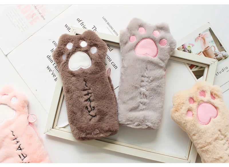 Cat Claw Pencil Case Cute Plush Trousse Scolaire Creativity Pencilcase Kawaii Estuche Lapices Paw Pencil Case School For Girl