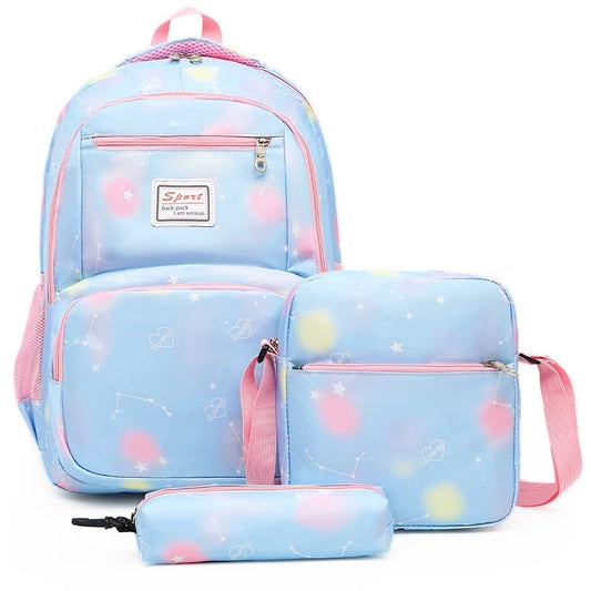 3 pcs/set Floral Printing School Backpack Girl School Bags For Women Girls Bagpacks School Bags Teenage Rucksack school bag sac