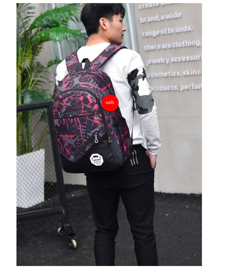 3pcs/set Male backpacks high school bags for women 2023 boys one shoulder big student travel bag men school backpack sac mochila