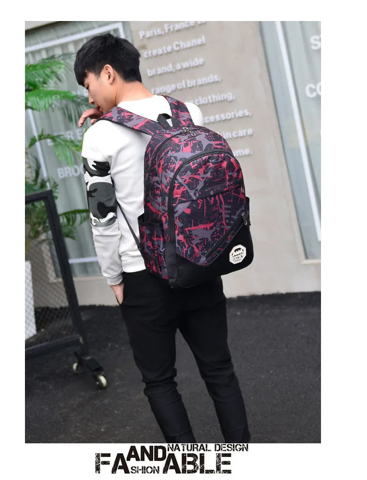 3pcs/set Male backpacks high school bags for women 2023 boys one shoulder big student travel bag men school backpack sac mochila