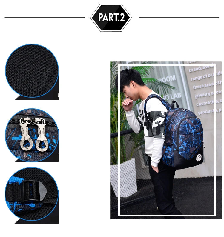 3pcs/set Male backpacks high school bags for women 2023 boys one shoulder big student travel bag men school backpack sac mochila