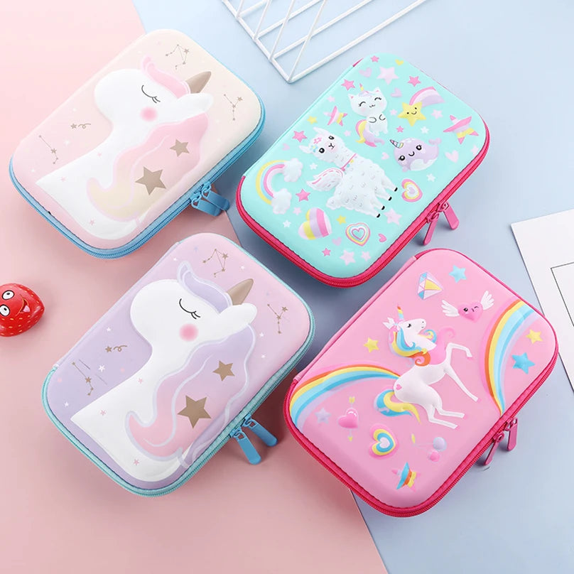 Unicorn Pencil Case Kawaii Stationery Pen Case Trousse Scolaire 3D Pencilcase School Supplies Estuche Escolar Cute Pencil Box