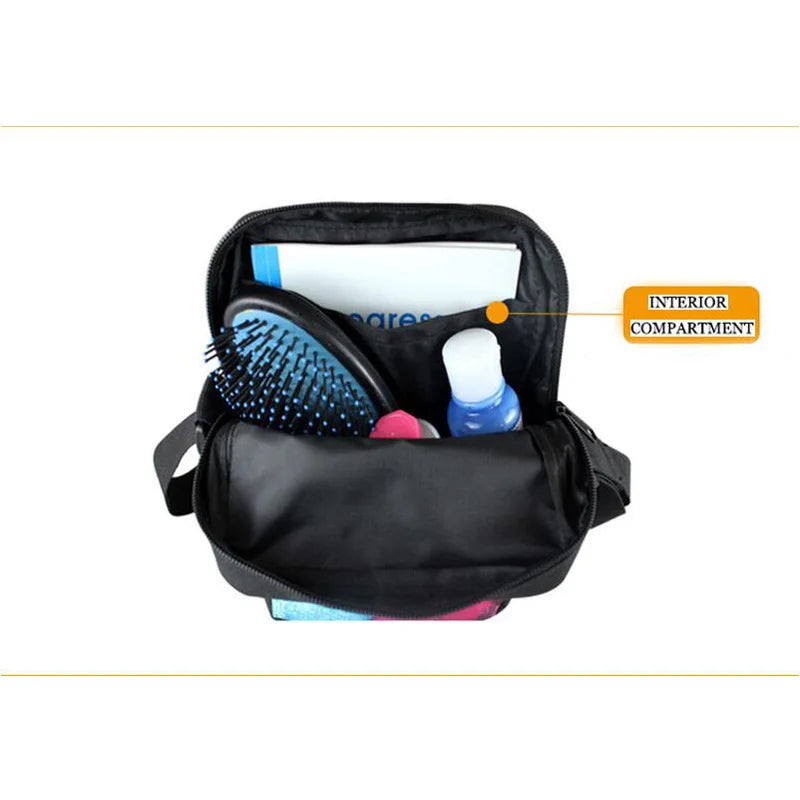 Fashion Mermaid Pattern School Bag Set for Teenager Girls Unique Casual Schoolbag Women Travel Shoulder Bag Mochila