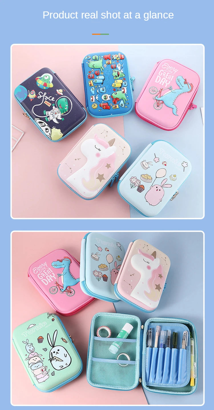 Unicorn Pencil Case Kawaii Stationery Pen Case Trousse Scolaire 3D Pencilcase School Supplies Estuche Escolar Cute Pencil Box