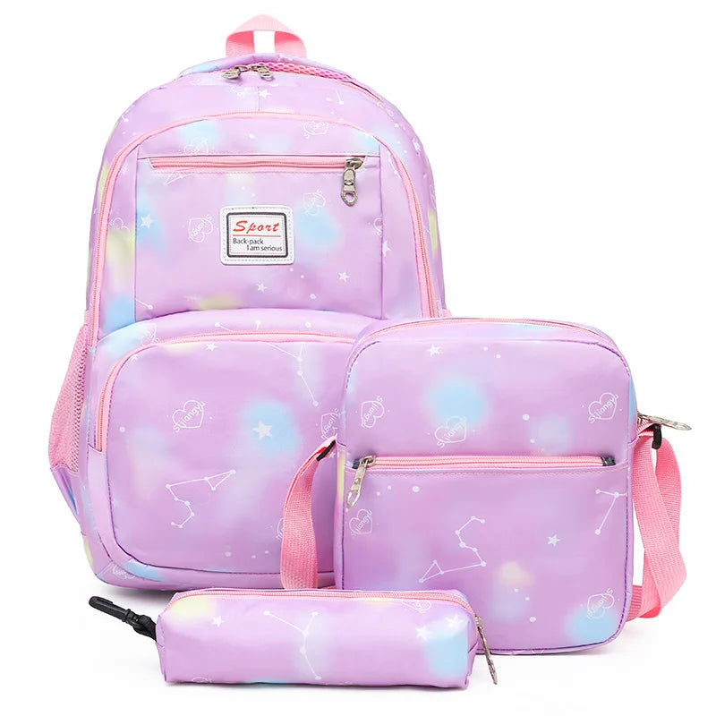 3 pcs/set Floral Printing School Backpack Girl School Bags For Women Girls Bagpacks School Bags Teenage Rucksack school bag sac