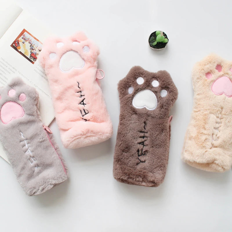 Cat Claw Pencil Case Cute Plush Trousse Scolaire Creativity Pencilcase Kawaii Estuche Lapices Paw Pencil Case School For Girl