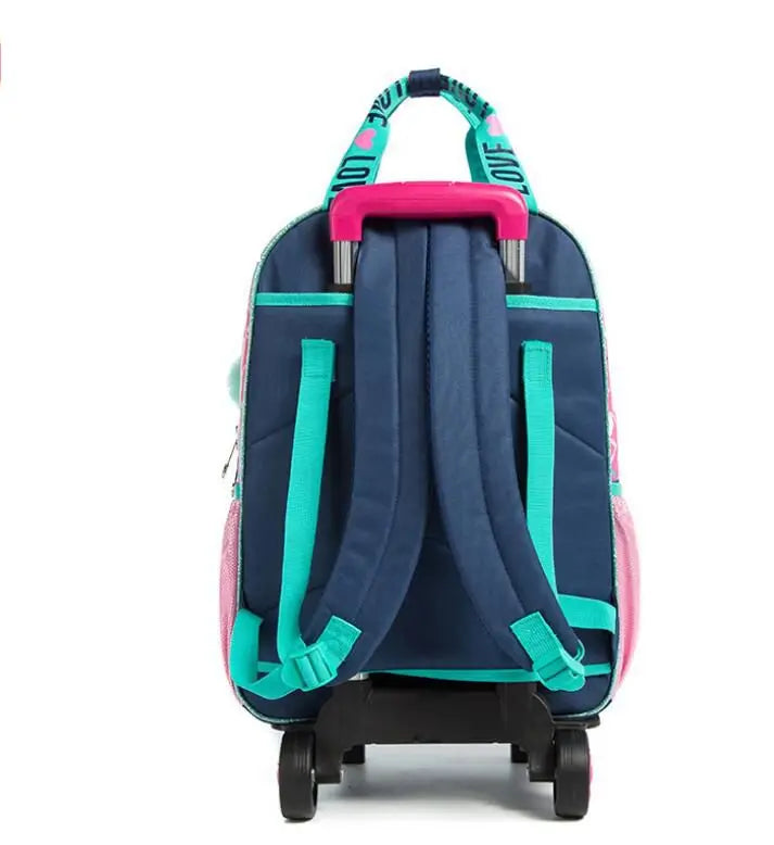 16 Inch 3 pcs set Kids School Trolley backpack Bag Wheeled Backpack School Bags with wheels School Trolley Bags wheels lunch bag