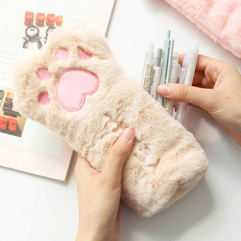 Cat Claw Pencil Case Cute Plush Trousse Scolaire Creativity Pencilcase Kawaii Estuche Lapices Paw Pencil Case School For Girl