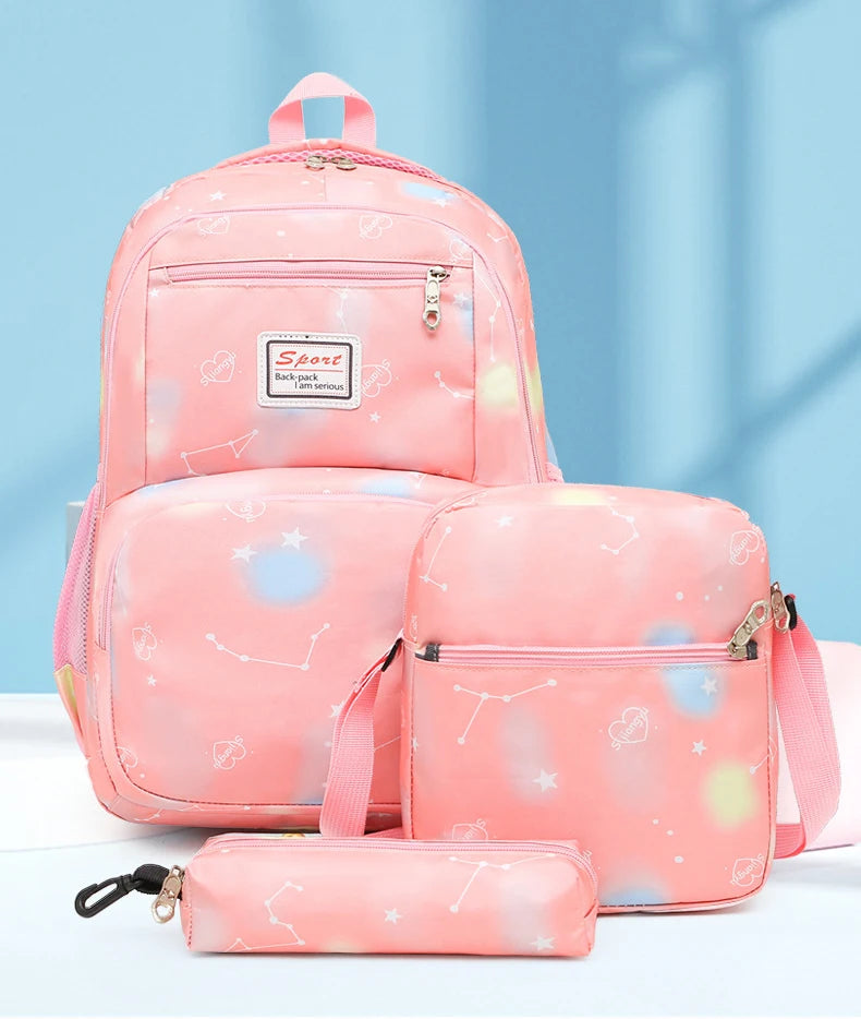 3 pcs/set Floral Printing School Backpack Girl School Bags For Women Girls Bagpacks School Bags Teenage Rucksack school bag sac