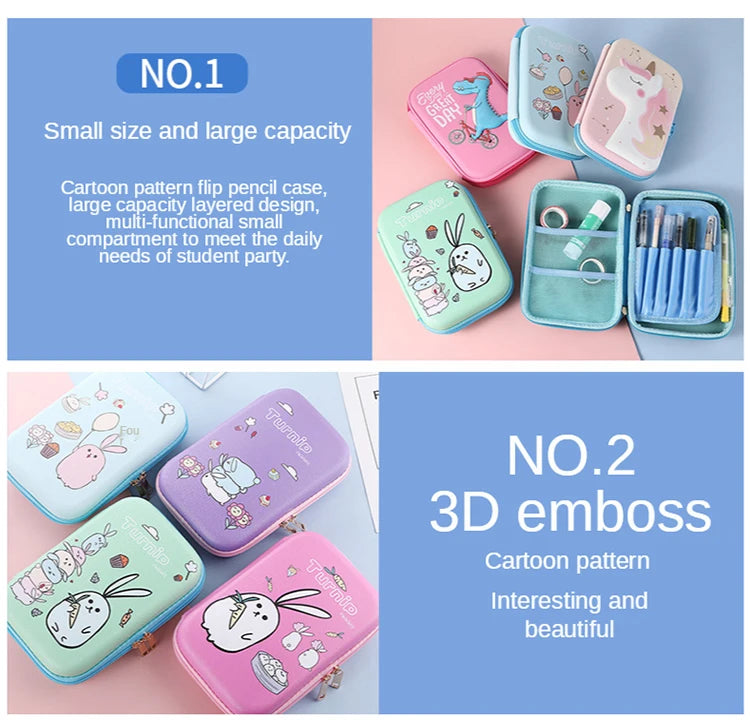 Unicorn Pencil Case Kawaii Stationery Pen Case Trousse Scolaire 3D Pencilcase School Supplies Estuche Escolar Cute Pencil Box