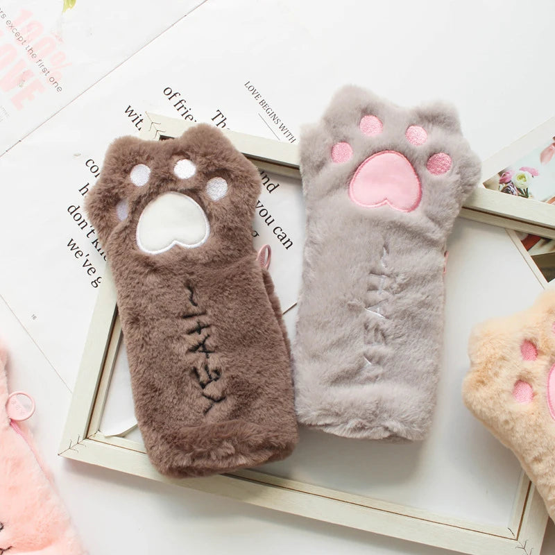 Cat Claw Pencil Case Cute Plush Trousse Scolaire Creativity Pencilcase Kawaii Estuche Lapices Paw Pencil Case School For Girl