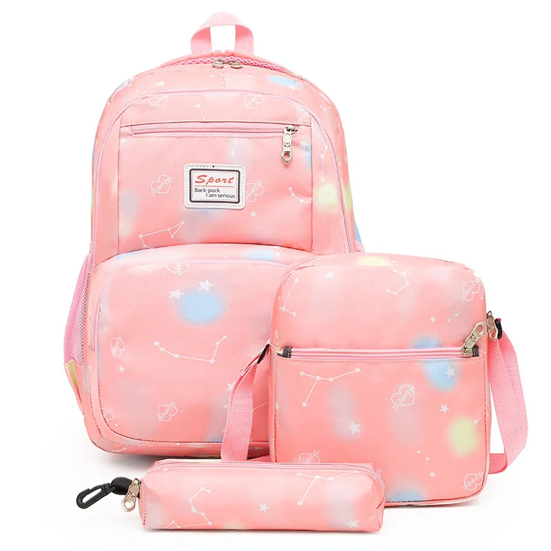 3 pcs/set Floral Printing School Backpack Girl School Bags For Women Girls Bagpacks School Bags Teenage Rucksack school bag sac