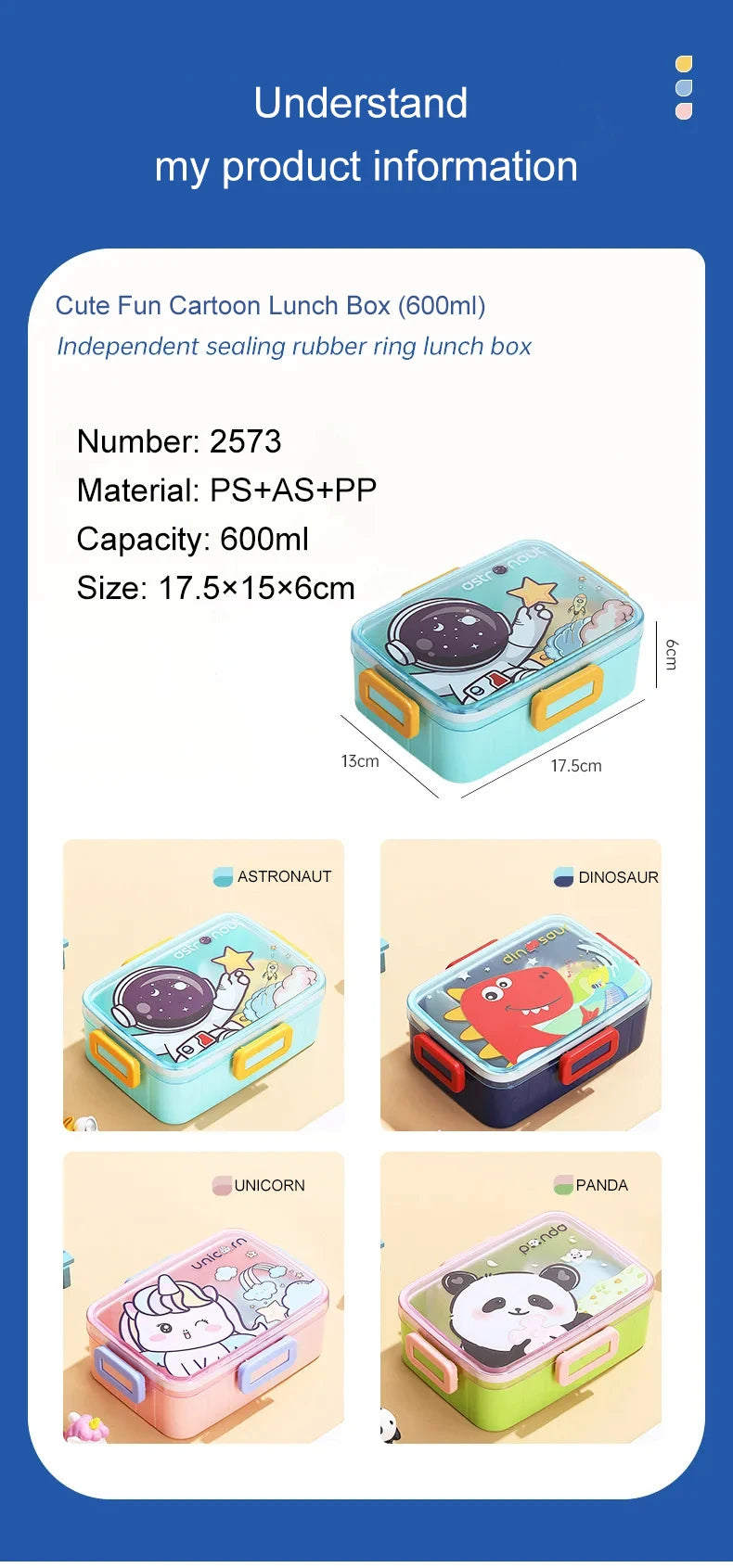 Cute Lunch Box for Kids Girls Boys With Compartments Bento Lunchbox School Child Leakproof Children's Food Snack Boxes New 2024