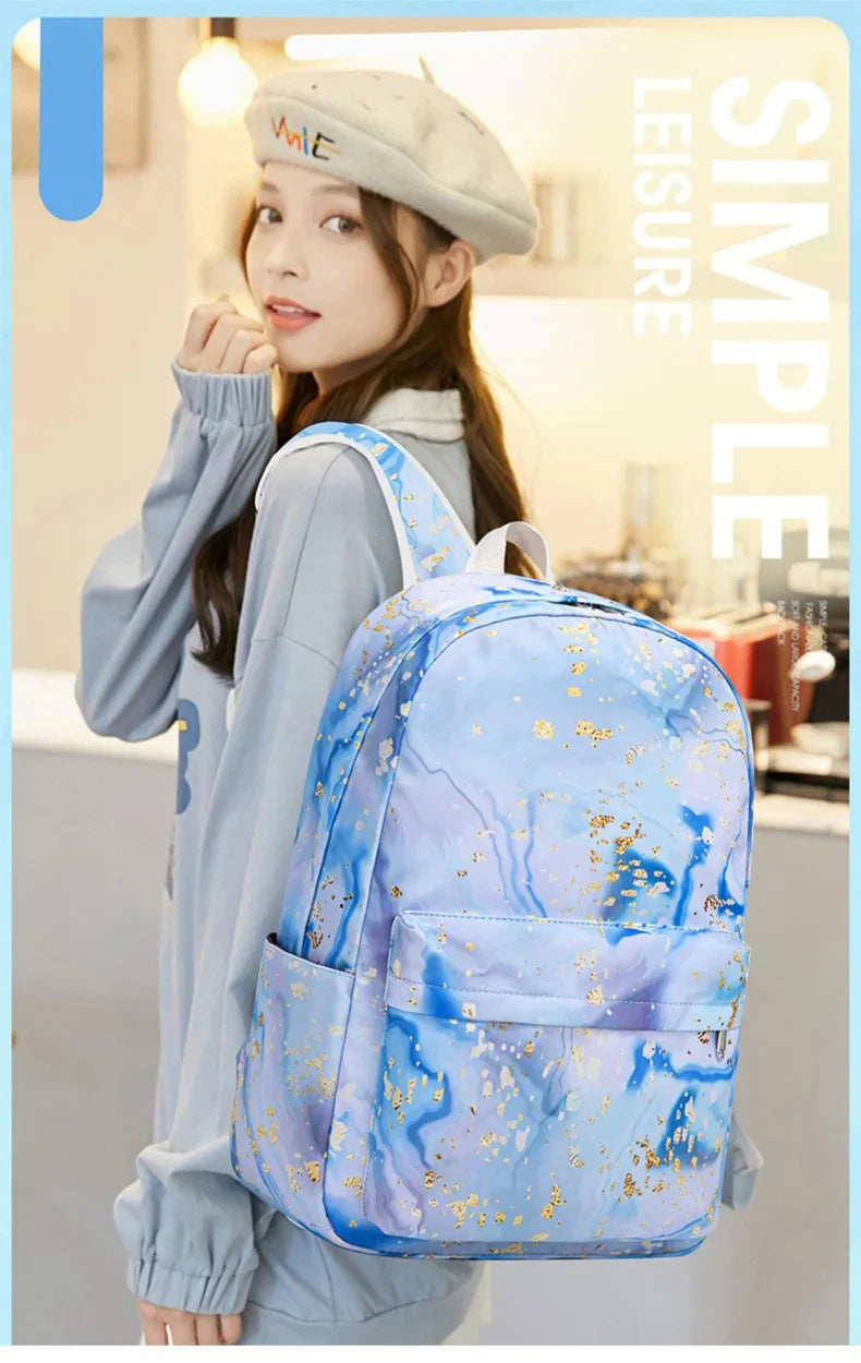 3pcs School Bags for Teenagers Girls School Students Backpack Cute Book Bag Waterproof School bag Set With Lunch bag Pencil case