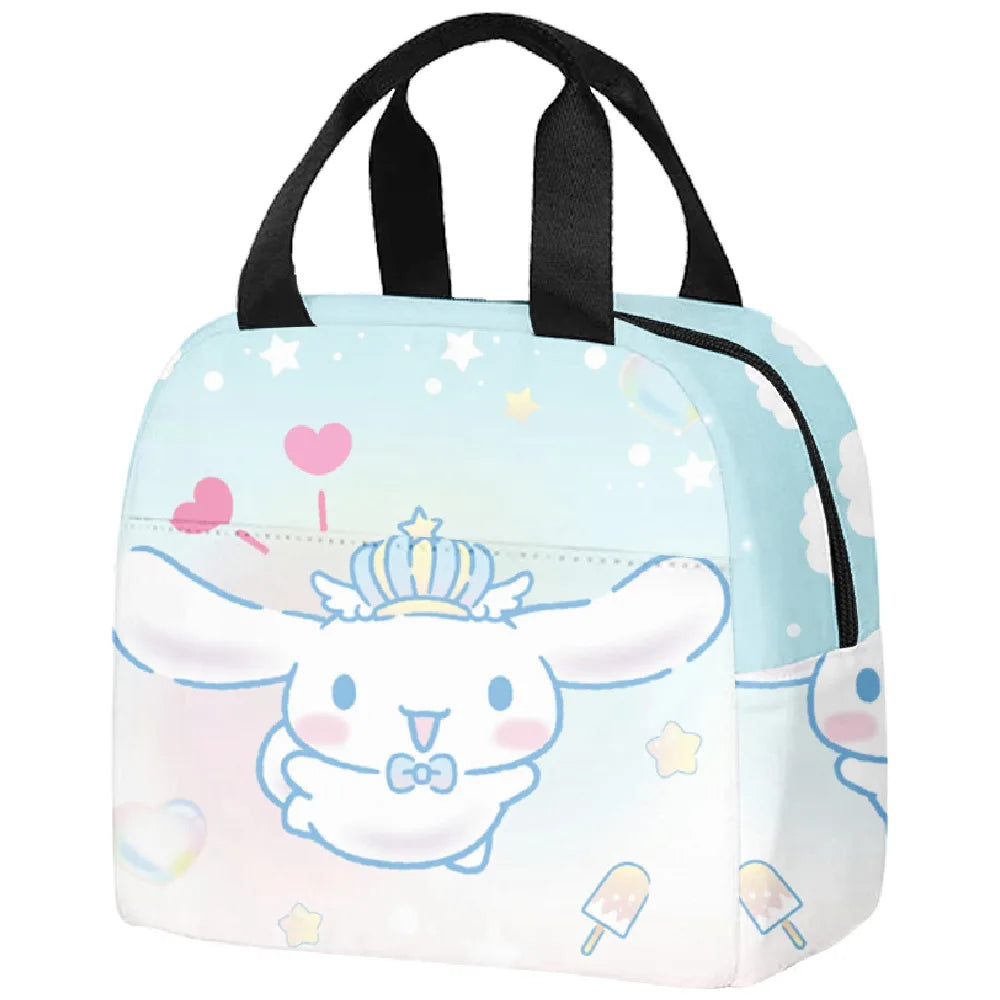 Cinnamorolls Series Student Portable Insulation Effect Lunch Box Bag Cute Cartoon Printing Lunch Bags Oxford Fabric Material Bag