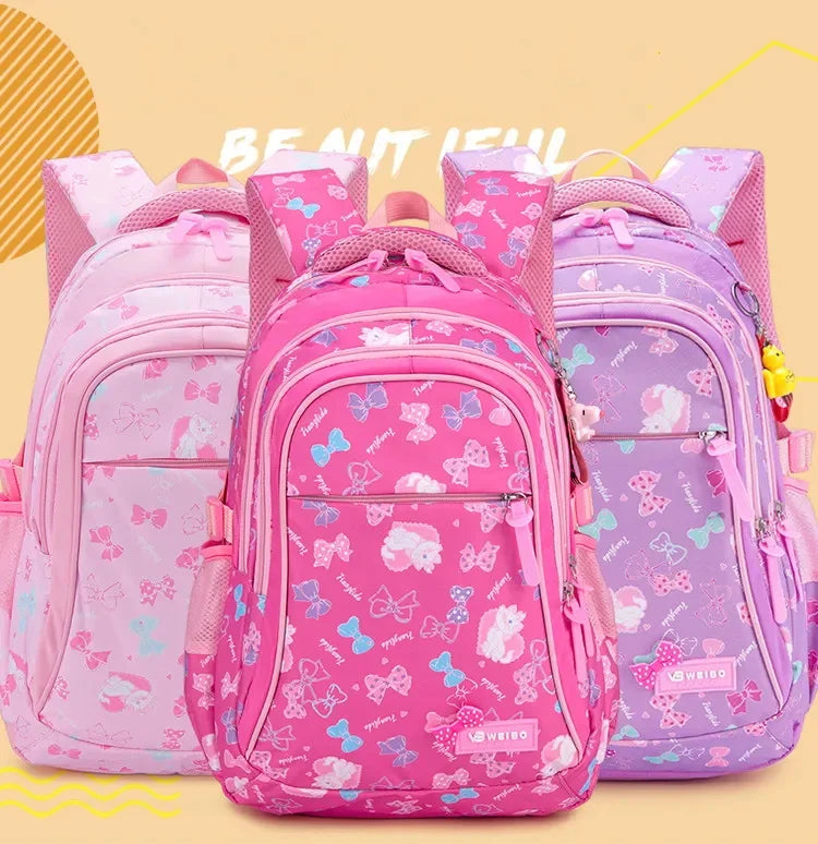 3pcs/set Bow Print school bags for teen Girls Primary Waterproof School bags Kids Student Princess Backpack Mochila Infantil