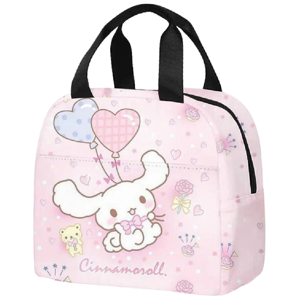 Cinnamorolls Series Student Portable Insulation Effect Lunch Box Bag Cute Cartoon Printing Lunch Bags Oxford Fabric Material Bag