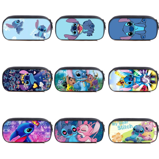 Aoger Lilo and Stitch Theme Pencil Bag Nylon pencil case children black to school supplies High Quality stationery set