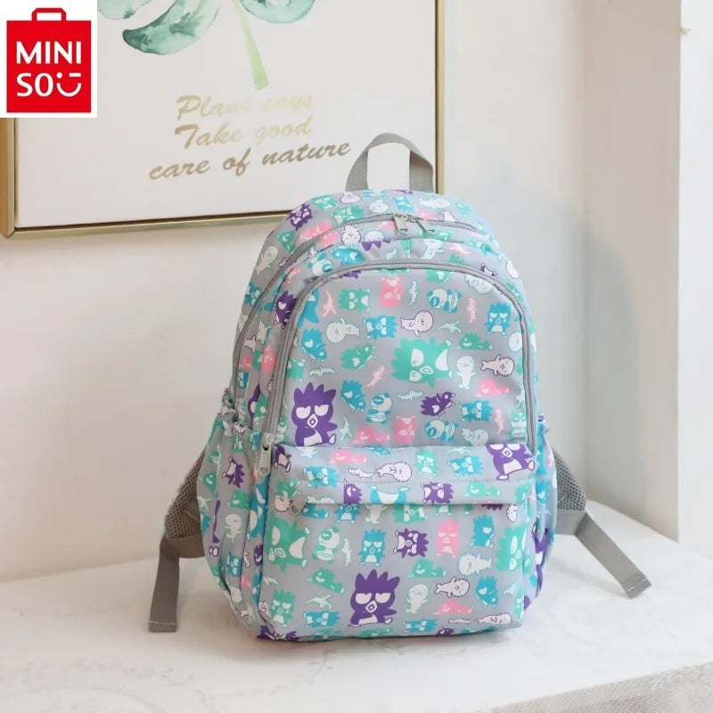 MINISO Sanrio Hello Kitty Fresh Large Capacity Load Reducing backpack Student High Quality Nylon Multi functional Backpack