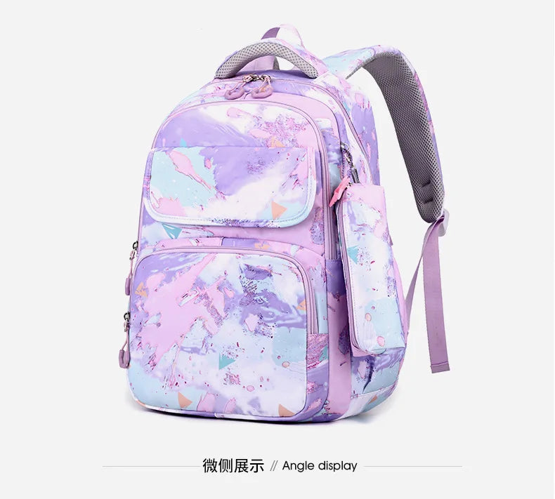 3Pcs/Set Camouflage Printing Kids Backpack For Girl Kids School Bag Children Waterproof Schoolbag Get Free Cartoon Pendant GIFT