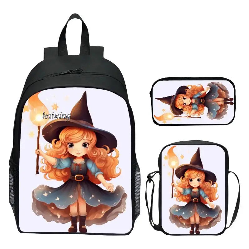 3PCS School Bag Set Cute Cartoon Printing School Bags Women Men Travel Backpacks Capacity Girls Mochilas With Shoulder Bag