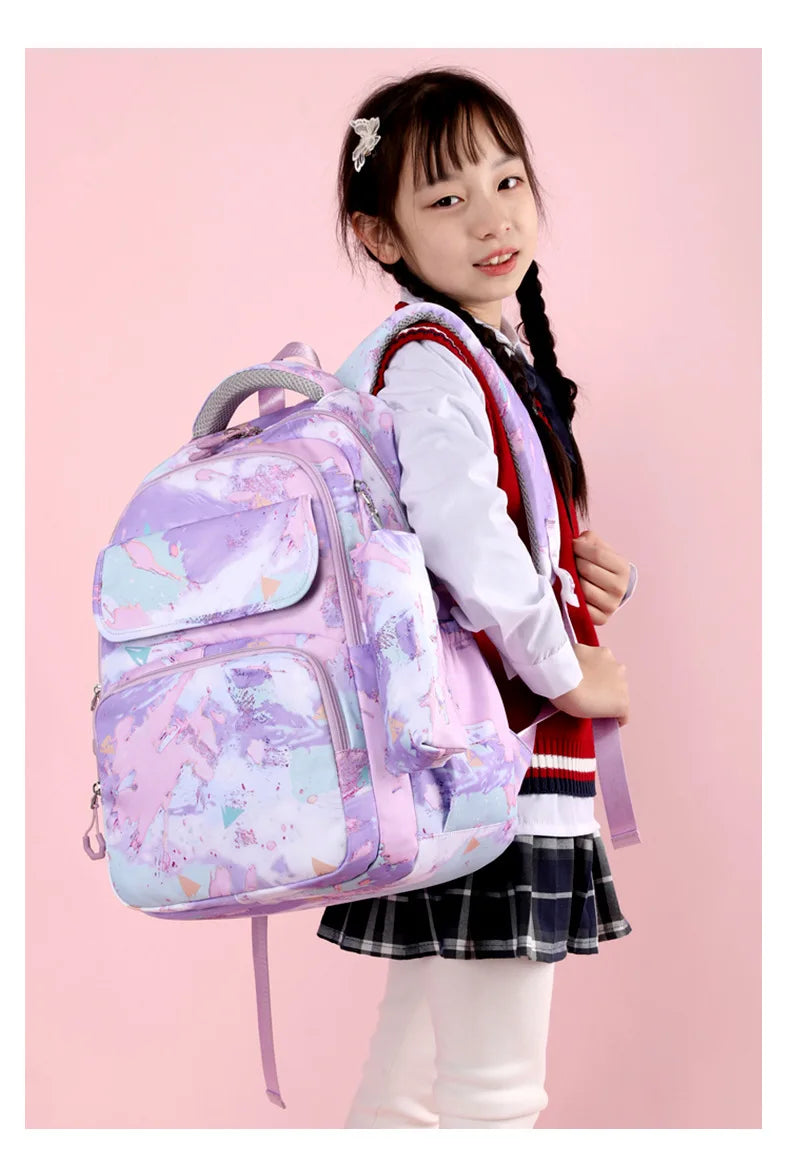 3Pcs/Set Camouflage Printing Kids Backpack For Girl Kids School Bag Children Waterproof Schoolbag Get Free Cartoon Pendant GIFT