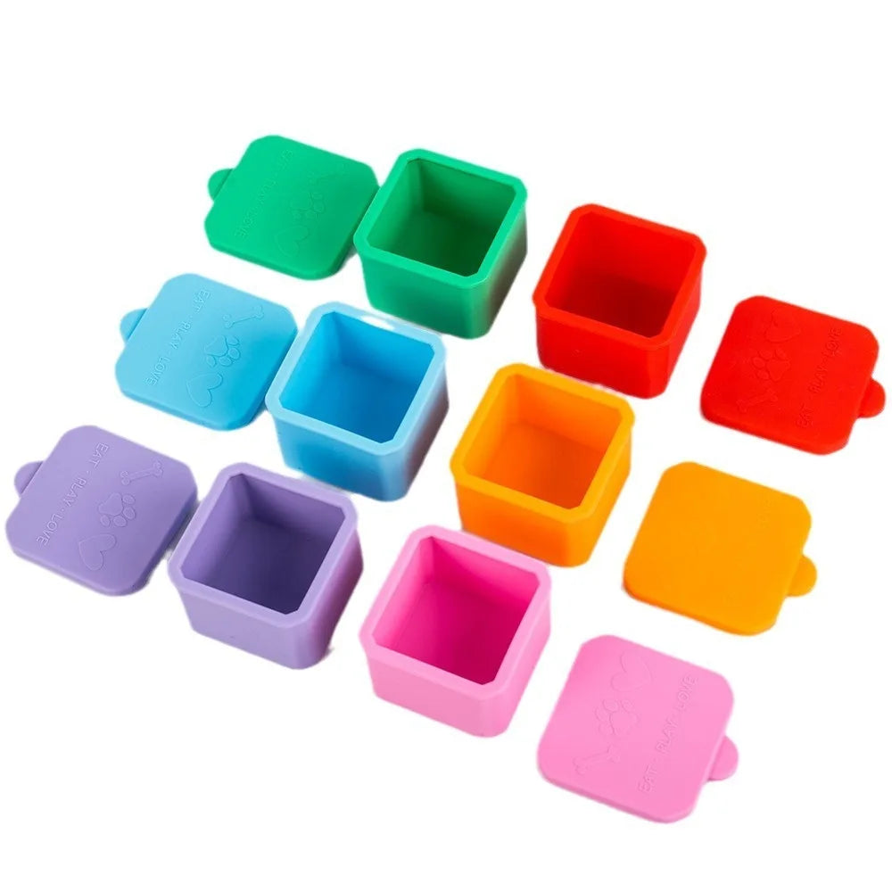 1/3pcs Silicone Food Distribution Box Red/Pink/Purple/Green/Orange/Blue 2/4 Inch Sauce Cups Lunch Box Containers Office