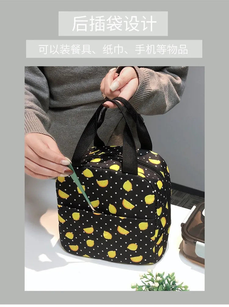 Cinnamorolls Series Student Portable Insulation Effect Lunch Box Bag Cute Cartoon Printing Lunch Bags Oxford Fabric Material Bag