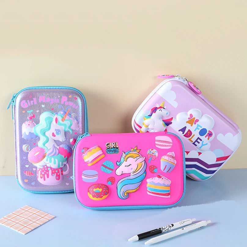 Unicorn Pencil Case Kawaii Stationery Pen Case Trousse Scolaire 3D Pencilcase School Supplies Estuche Escolar Cute Pencil Box