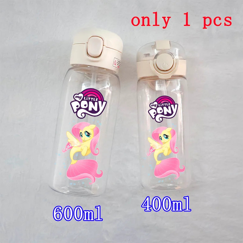 400/600ml My Little Pony Twilight Sparkle Transparent Plastic Water Cup Portable Leakproof Outdoor Sport Kids Drinking Bottle