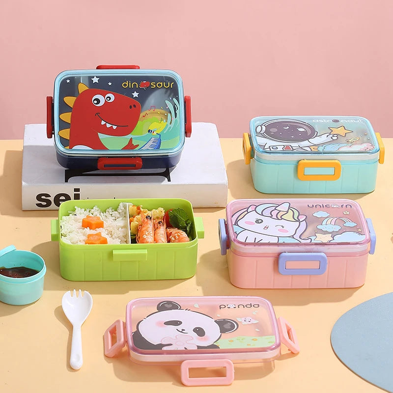 Cute Lunch Box for Kids Girls Boys With Compartments Bento Lunchbox School Child Leakproof Children's Food Snack Boxes New 2024