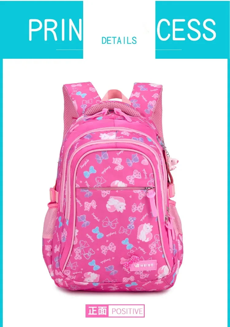 3pcs/set Bow Print school bags for teen Girls Primary Waterproof School bags Kids Student Princess Backpack Mochila Infantil