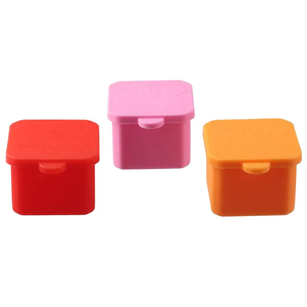 1/3pcs Silicone Food Distribution Box Red/Pink/Purple/Green/Orange/Blue 2/4 Inch Sauce Cups Lunch Box Containers Office